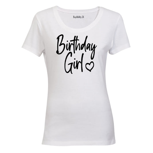 Birthday Girl - Love Heart - Ladies - T-Shirt