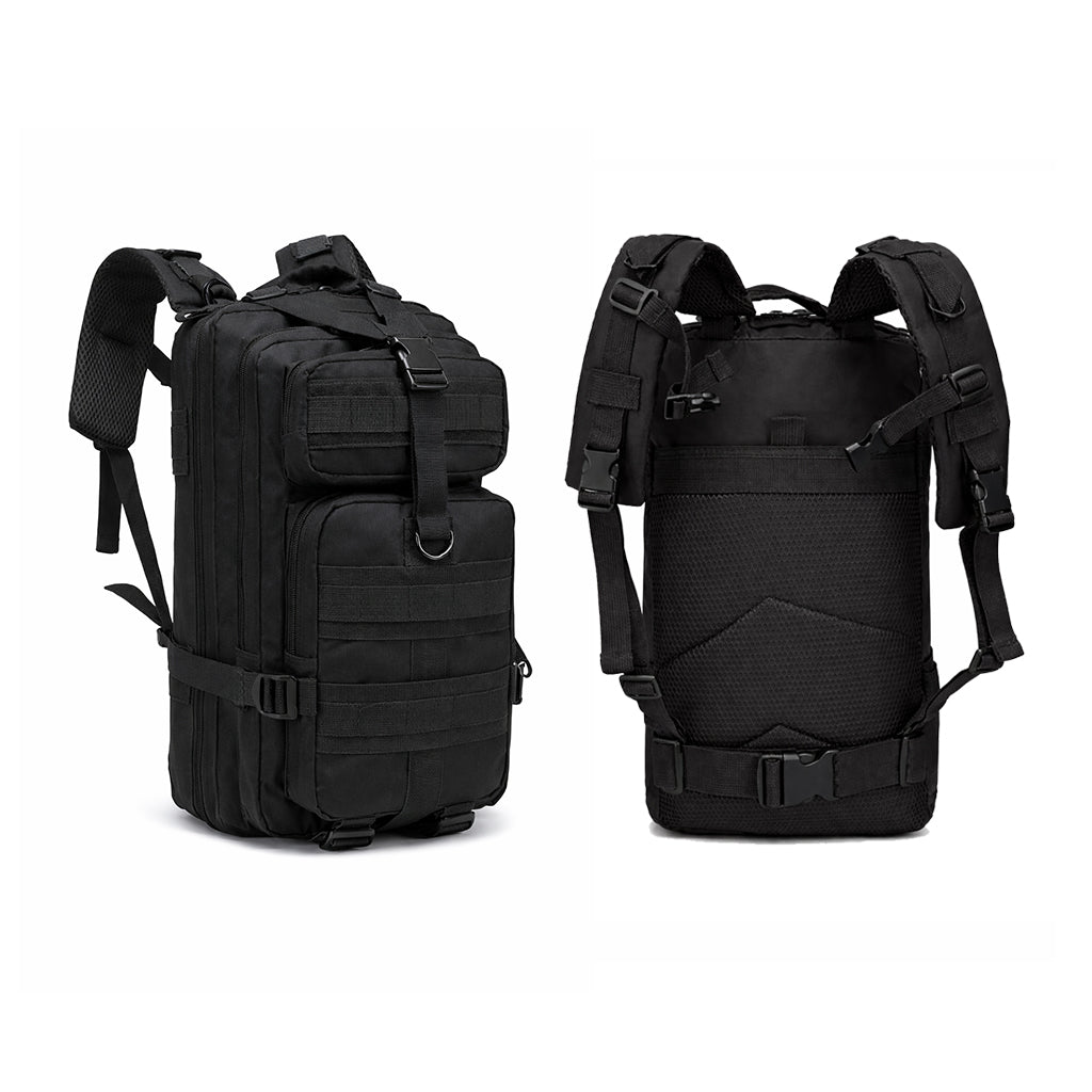 Multi-Compartment Tactical Backpack - 25L - Black