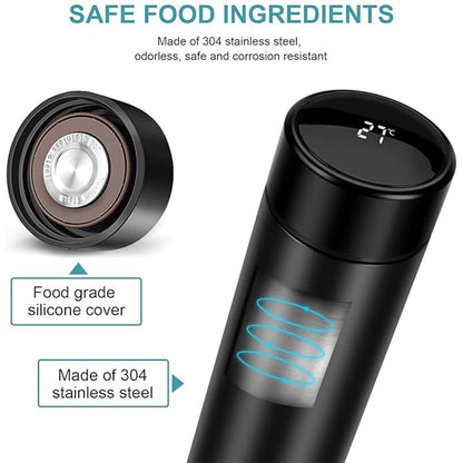 Smart Water Bottle Stainless Steel Vacuum Thermo Flask Traveling Cup 500ml