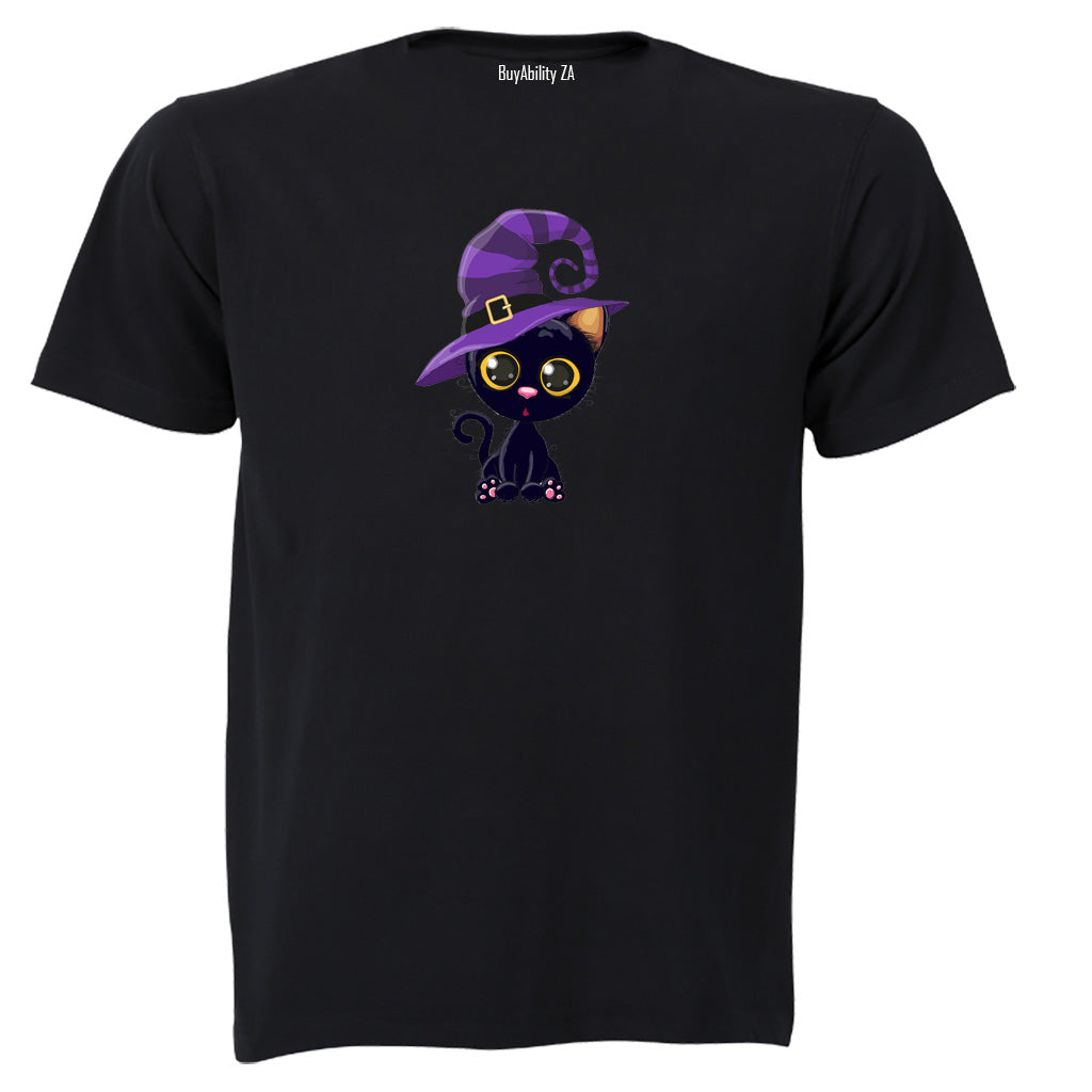 Black Cat - Hat - Halloween  - Kids T-Shirt