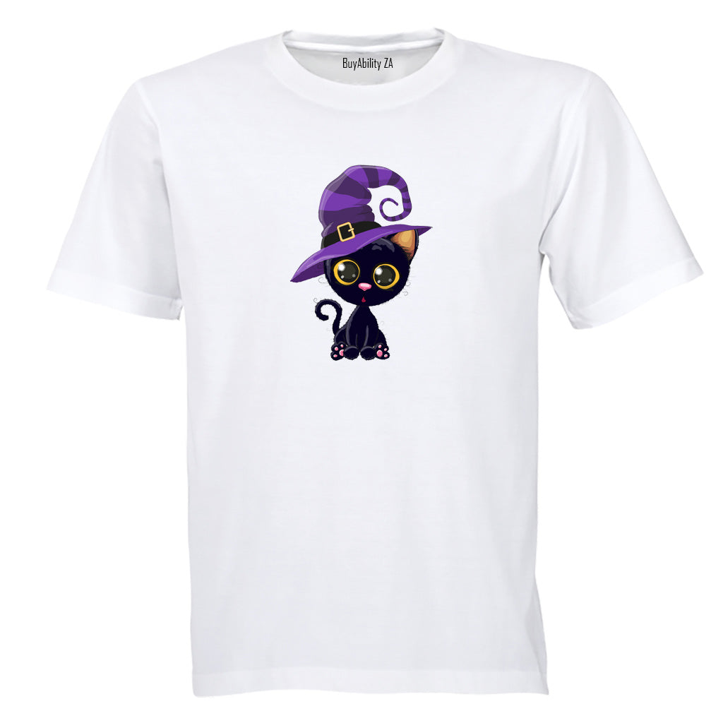 Black Cat - Hat - Halloween  - Kids T-Shirt