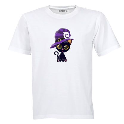 Black Cat - Hat - Halloween  - Kids T-Shirt