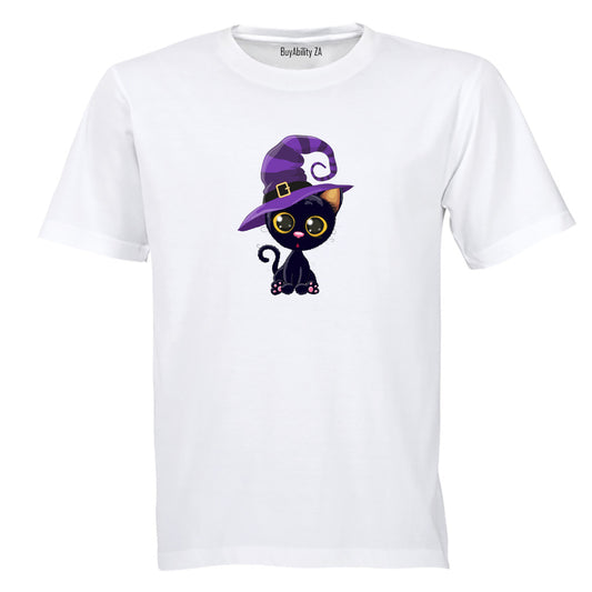 Black Cat - Hat - Halloween  - Kids T-Shirt