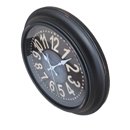 Antique Rustic Vintage Clock - Black with Red