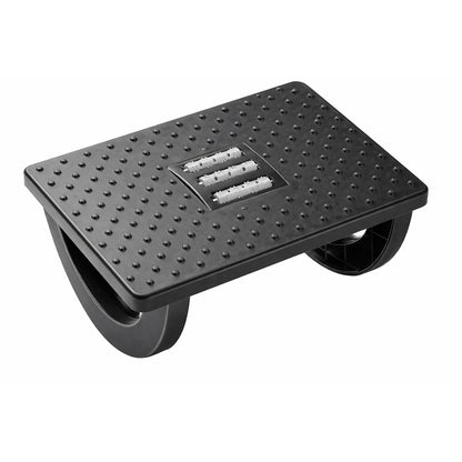 Black Ergonomic Rocking Footrest with Massage Rollers - BuyAbility