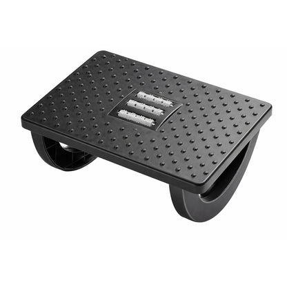 Black Ergonomic Rocking Footrest with Massage Rollers - BuyAbility
