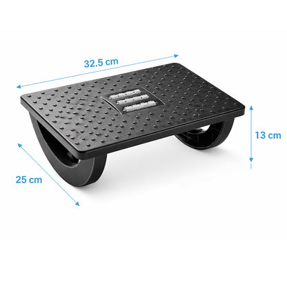 Black Ergonomic Rocking Footrest with Massage Rollers - BuyAbility