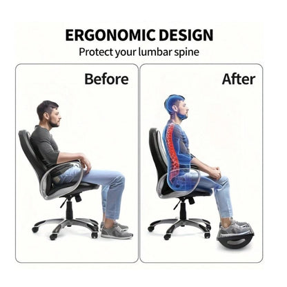 Black Ergonomic Rocking Footrest with Massage Rollers - BuyAbility
