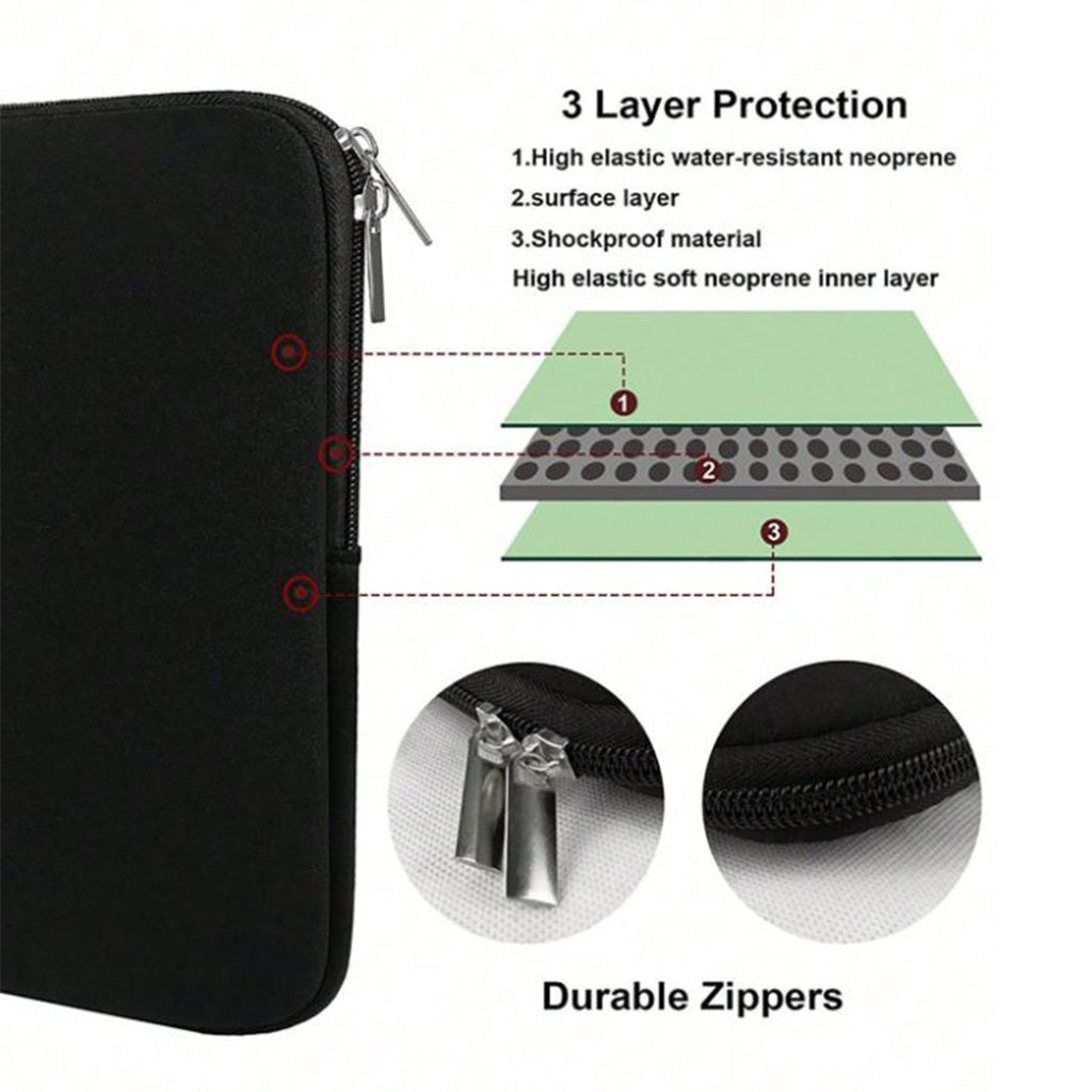 Black Laptop Sleeve Protective Carry Case (Up to 15.6") - BuyAbility