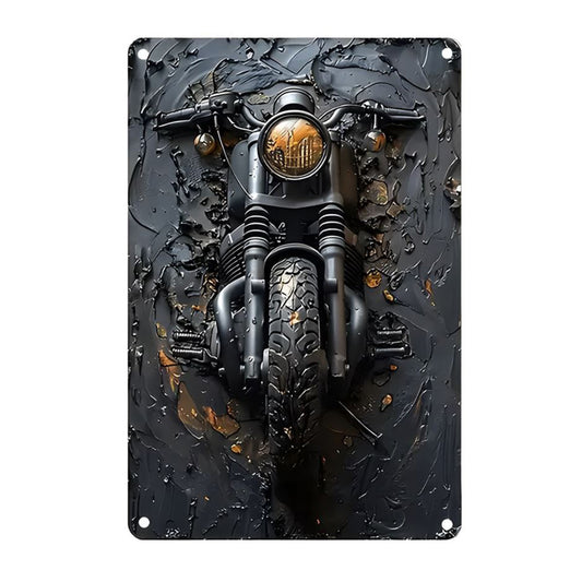 Black Rustic Motorcycle Metal Sign