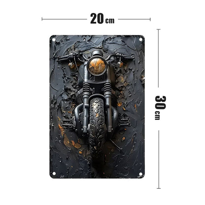 Black Rustic Motorcycle Metal Sign