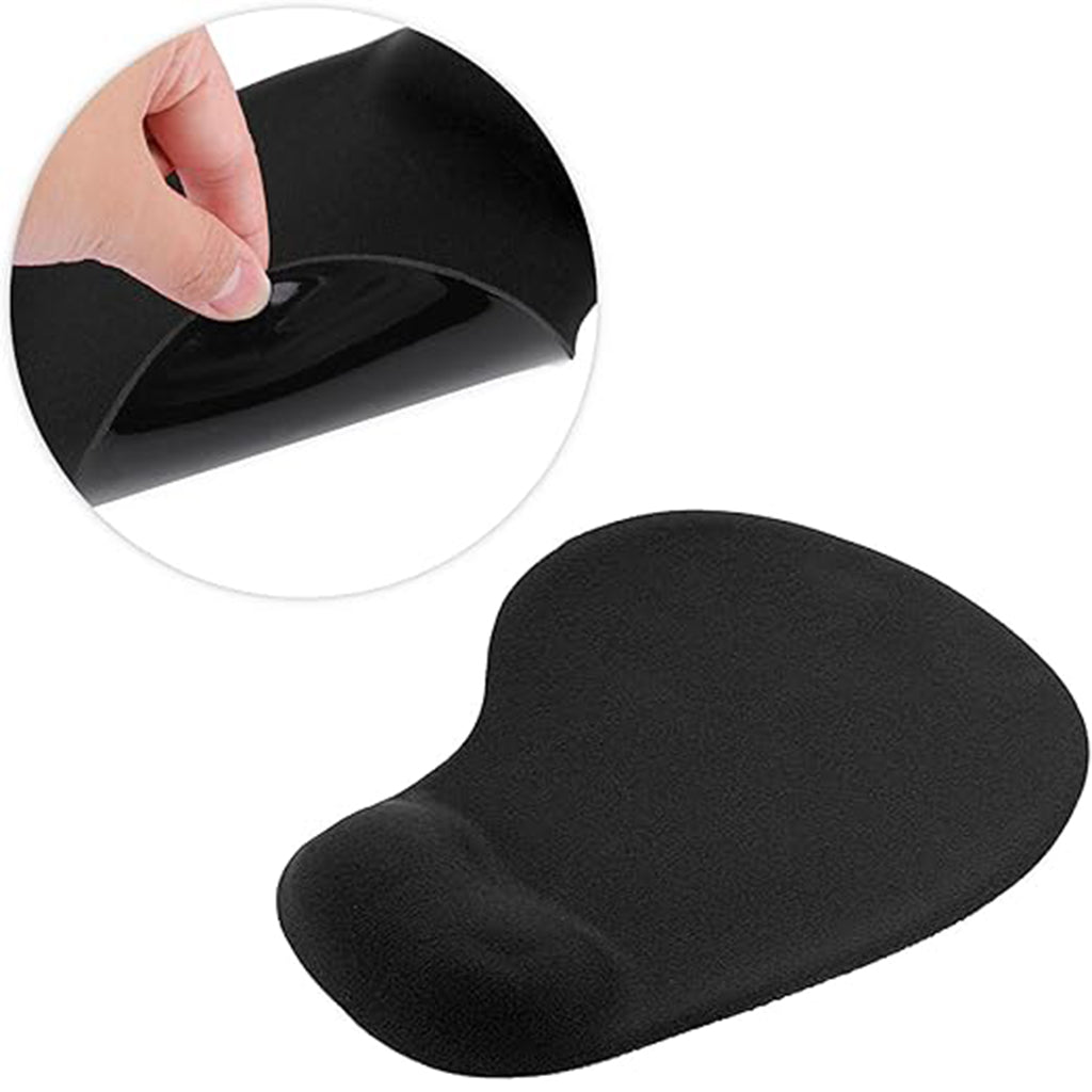 Black Ergonomic Mouse Pad with Wrist Support - BuyAbility