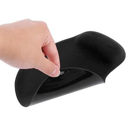 Black Ergonomic Mouse Pad with Wrist Support - BuyAbility
