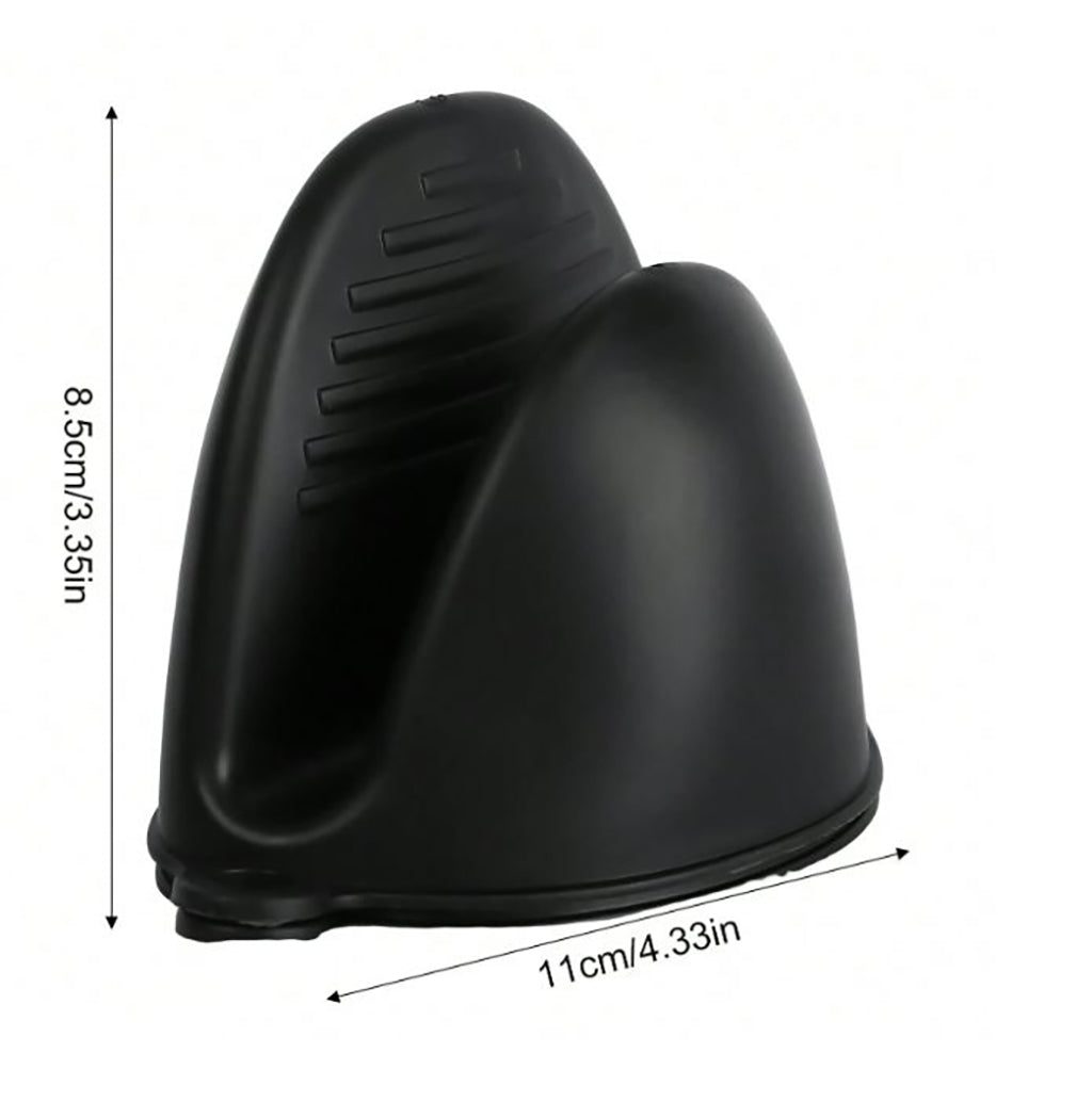 2 Piece Black Silicone Oven Mittens - BuyAbility