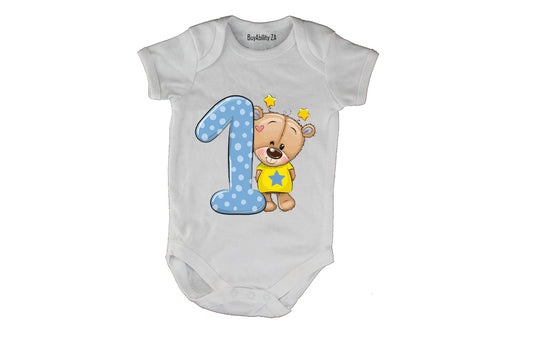 Blue 1 - Teddy - Baby Grow