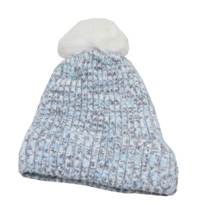 Light Blue Pompom Beanie