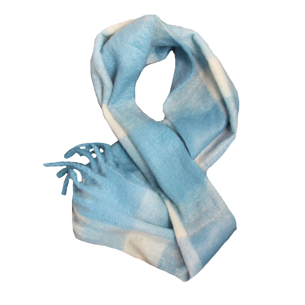 Blue & White Soft Pashmina Scarf
