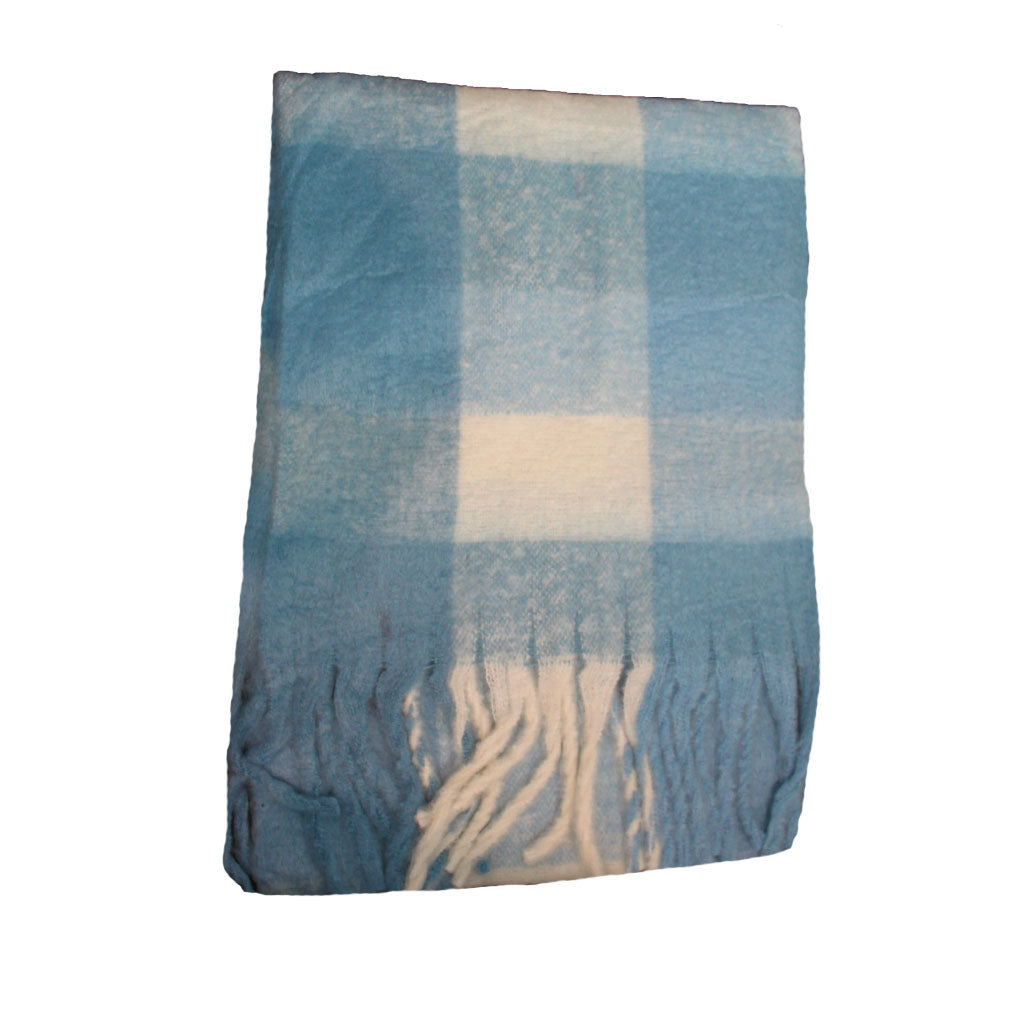 Blue & White Soft Pashmina Scarf