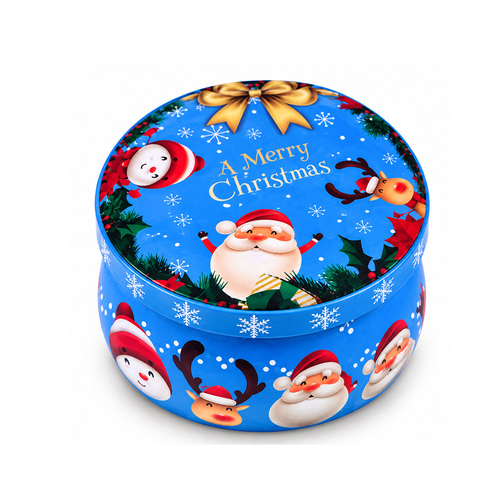 "A Merry Christmas" Festive Friends - Candle in Decorative Tin - Blue