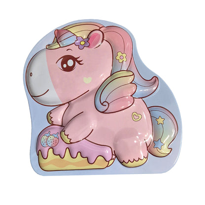 Blue Lilac Unicorn Metal Coin Bank