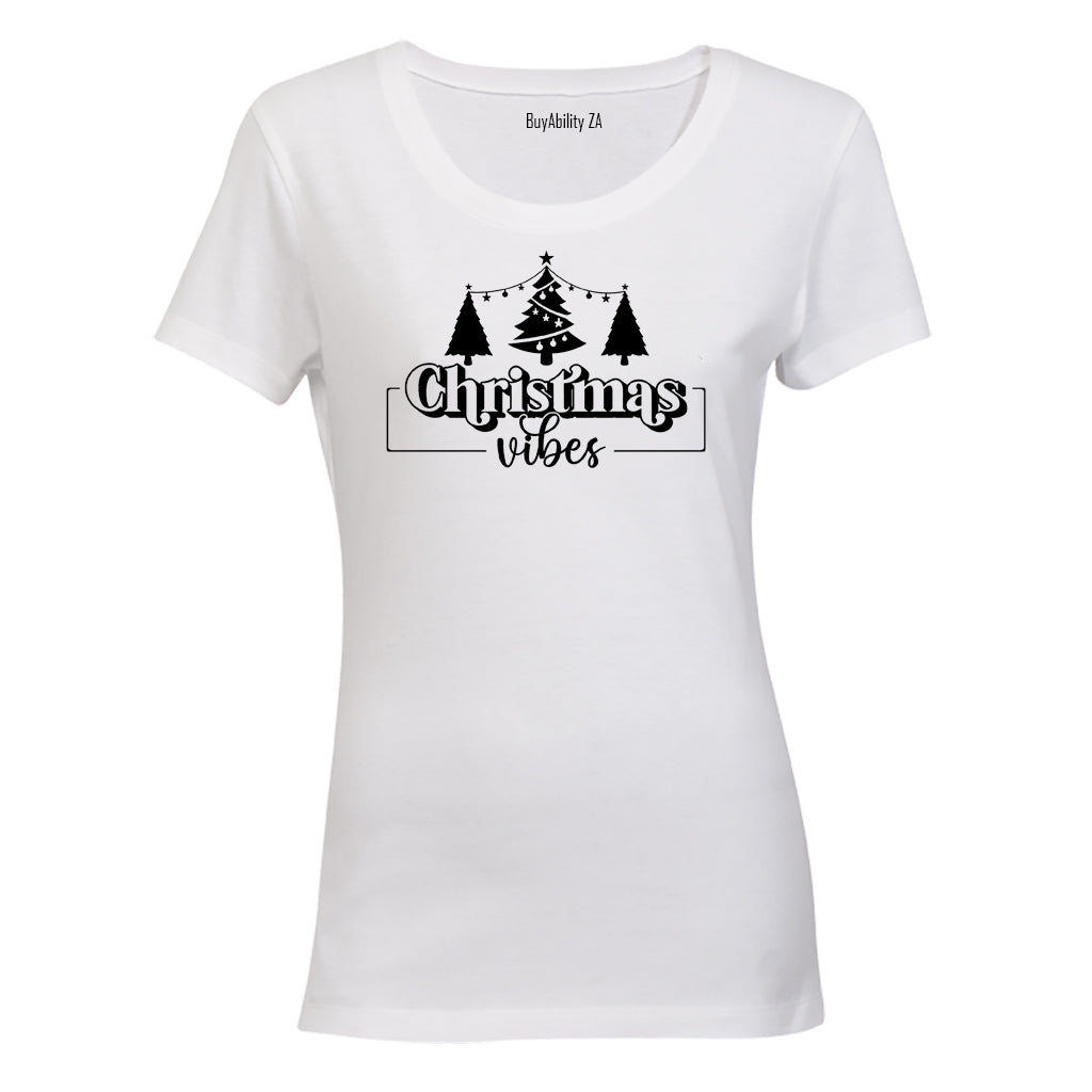 Bold Christmas Vibes Trees - Ladies - T-Shirt