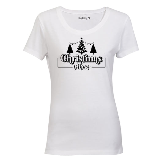 Bold Christmas Vibes Trees - Ladies - T-Shirt
