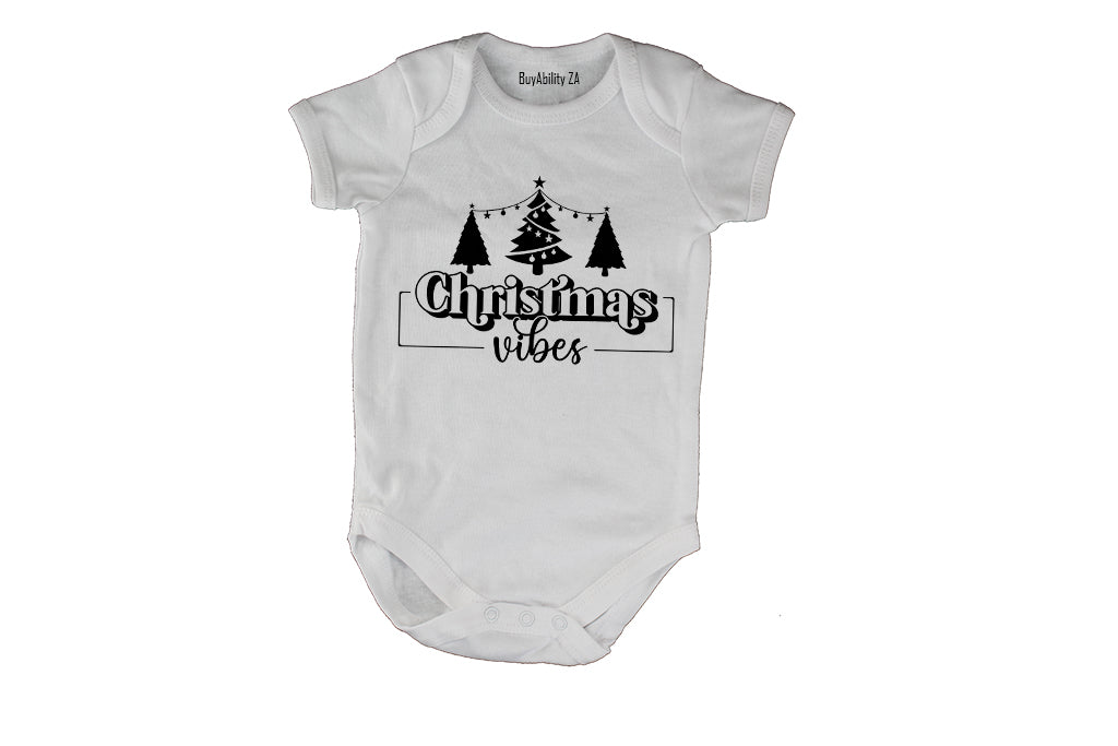 Bold Christmas Vibes Trees - Baby Grow