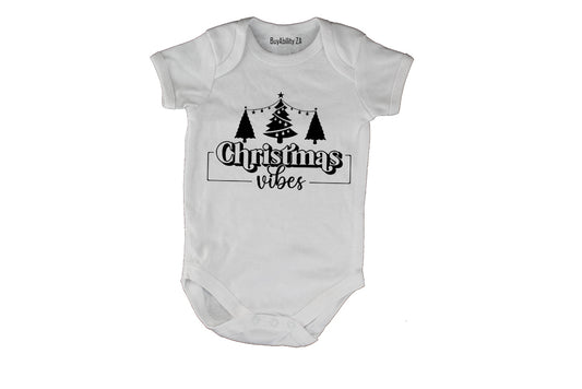 Bold Christmas Vibes Trees - Baby Grow