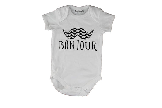 Bonjour - Mustache - Baby Grow
