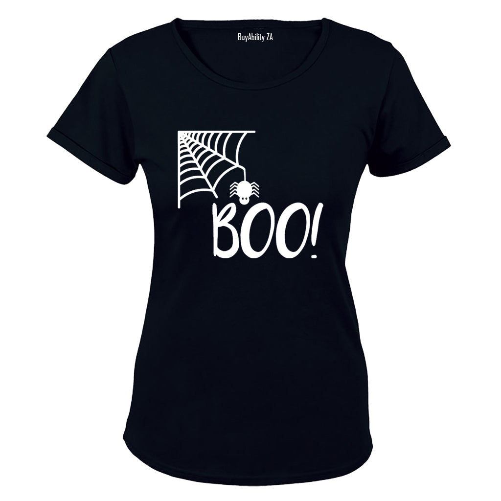 Boo! Spiderweb - Halloween - Ladies - T-Shirt