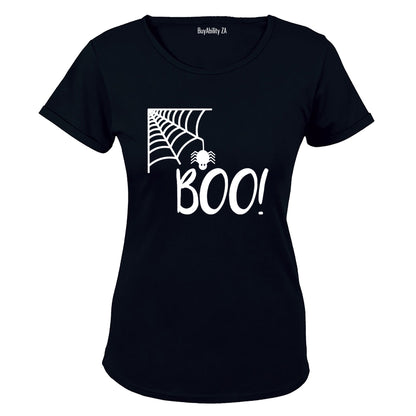 Boo! Spiderweb - Halloween - Ladies - T-Shirt