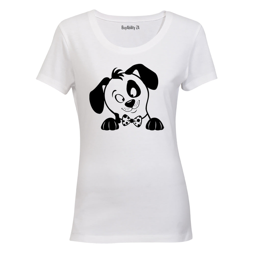 Bow Tie Pup - Ladies - T-Shirt - BuyAbility