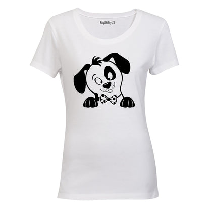 Bow Tie Pup - Ladies - T-Shirt - BuyAbility