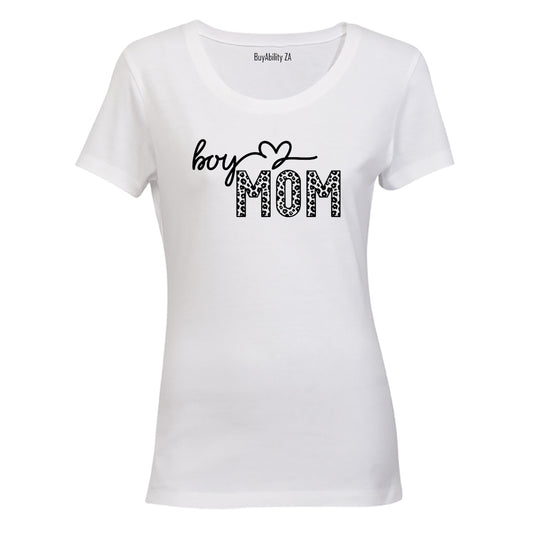 Boy Mom - Patterned - Ladies - T-Shirt