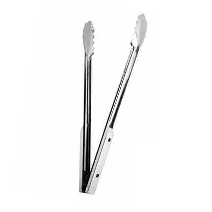 2-Piece Stainless Steel Braai Tool Set - Tongs & Grill Cleaning Brush - BuyAbility