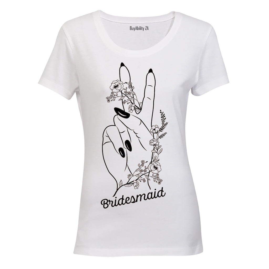Bridesmaid - Floral Hand - Ladies - T-Shirt