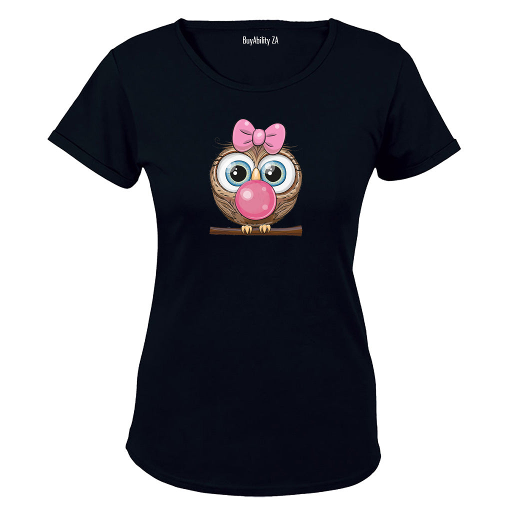 Bubblegum Owl - Ladies - T-Shirt - BuyAbility