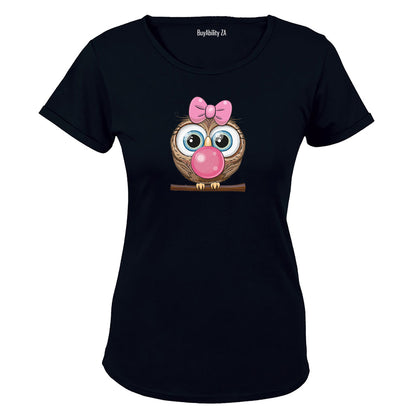 Bubblegum Owl - Ladies - T-Shirt - BuyAbility