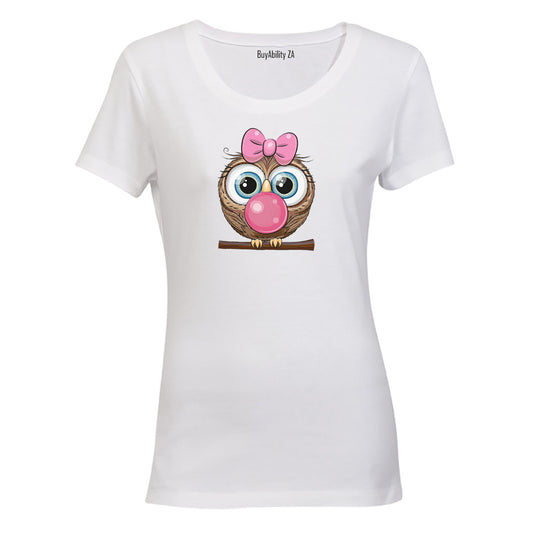 Bubblegum Owl - Ladies - T-Shirt