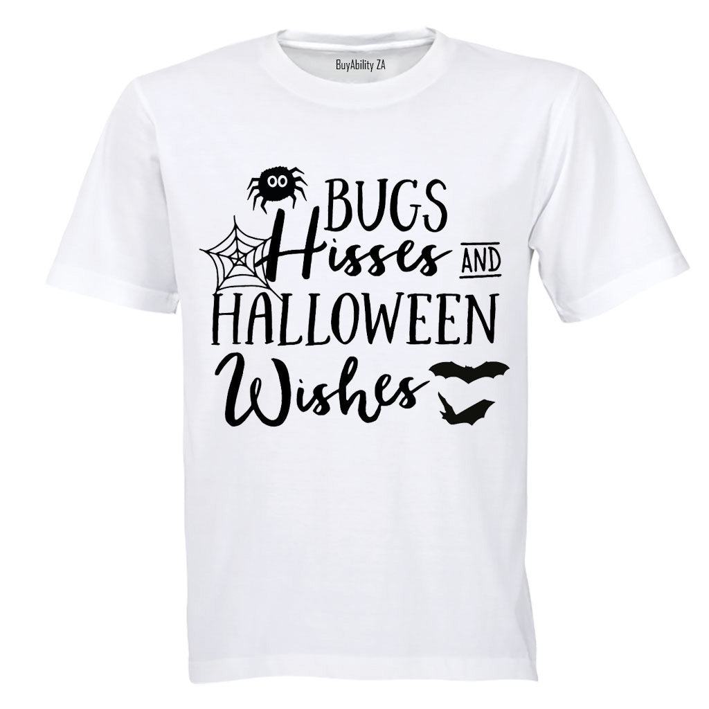 Bugs, Hisses, Halloween Wishes - Kids T-Shirt