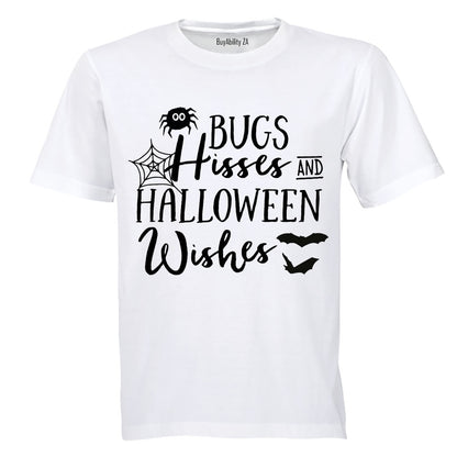 Bugs, Hisses, Halloween Wishes - Kids T-Shirt