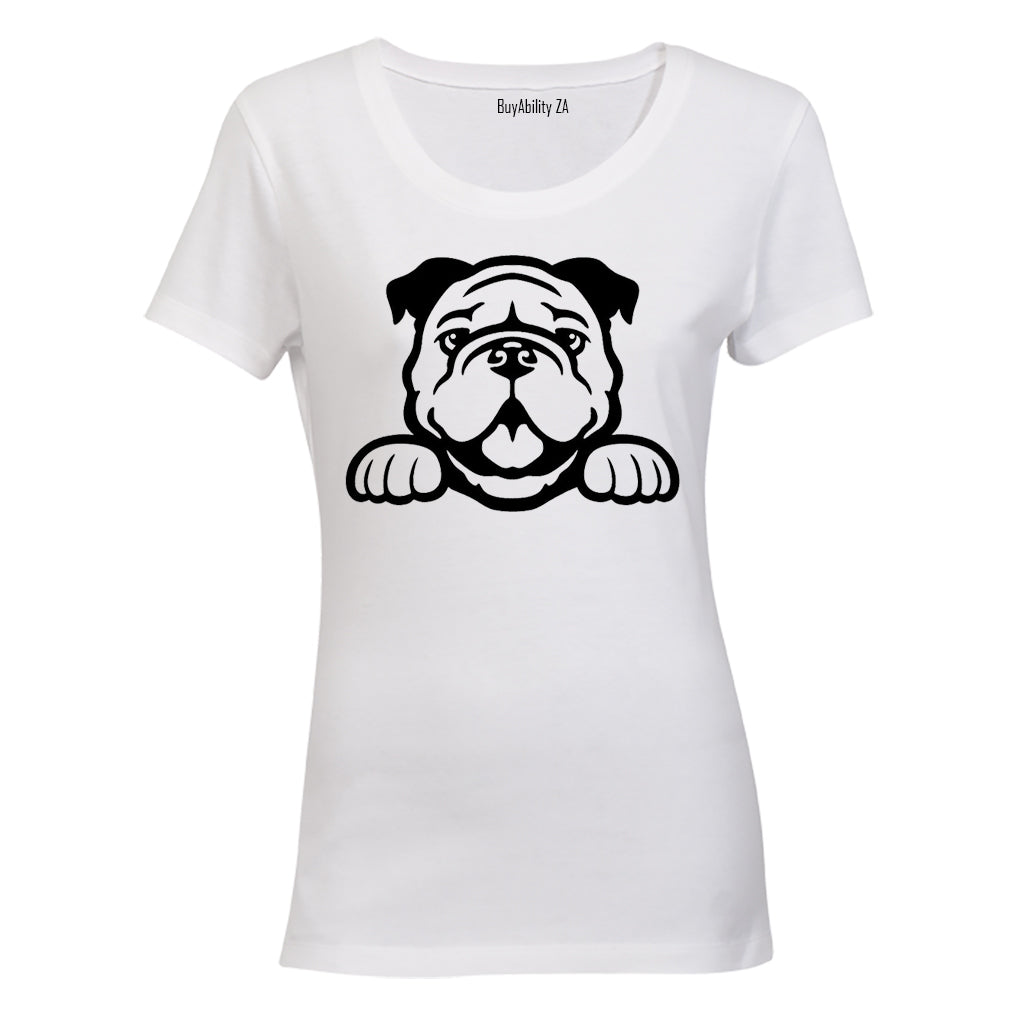 Bulldog Peeking - Ladies - T-Shirt