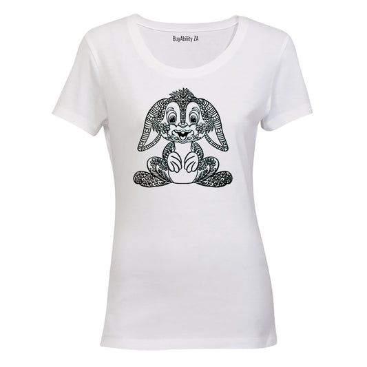 Bunny Stencil - Easter - Ladies - T-Shirt