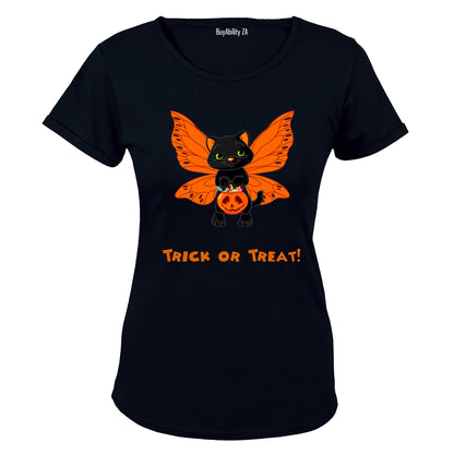 Butterfly Cat - Halloween - Ladies - T-Shirt
