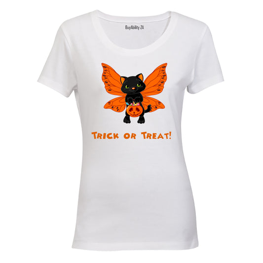 Butterfly Cat - Halloween - Ladies - T-Shirt
