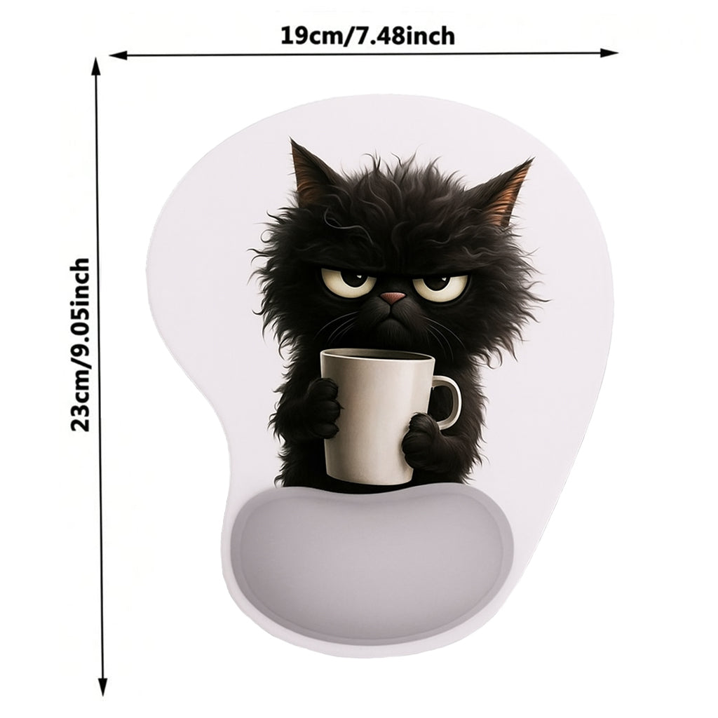 Grumpy Coffee Cat Ergonomic Wrist Mouse Pad - BuyAbility