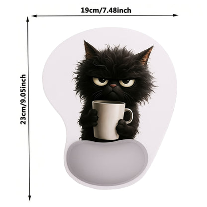 Grumpy Coffee Cat Ergonomic Wrist Mouse Pad - BuyAbility