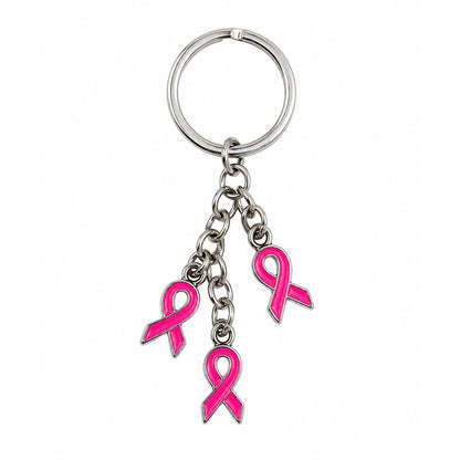 Pink Ribbon Cancer Awareness Keyring