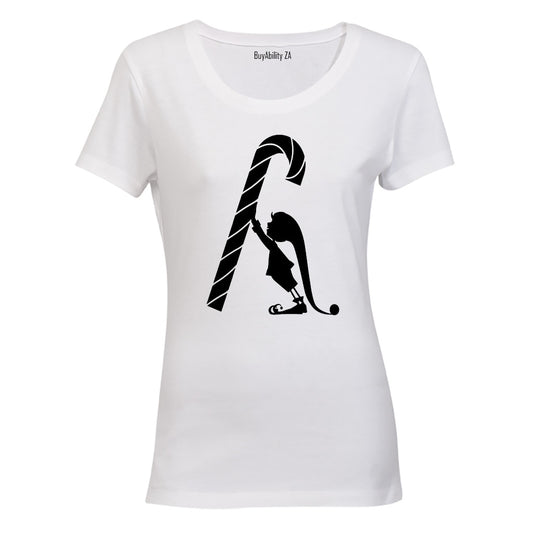 Candy Cane Elf - Ladies - T-Shirt