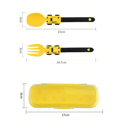 Construction Vehicle Car - Toddler Cutlery Set